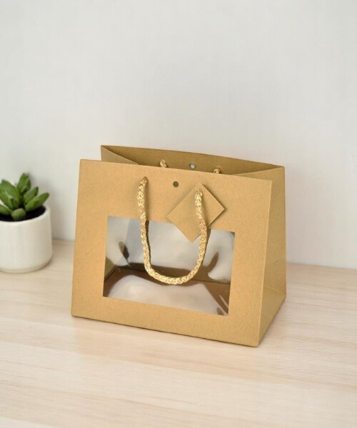 Bolsa con ventana 24x14x19 cm MADERA