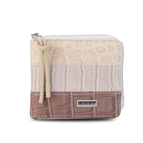 Billetera Candela Croco Piel Cuarzo Mauve