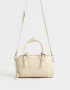Bowling Noche Cartera Bowling Efecto Craquelada - Blanco Crudo