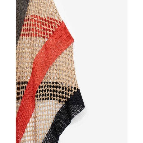 Kimono De Red Tejida Combinacion Multicolor