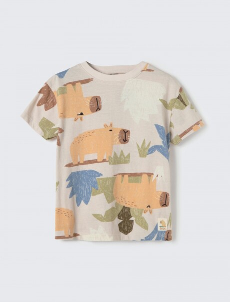 CAMISETA INFANTIL ESTAMPADA BEIGE