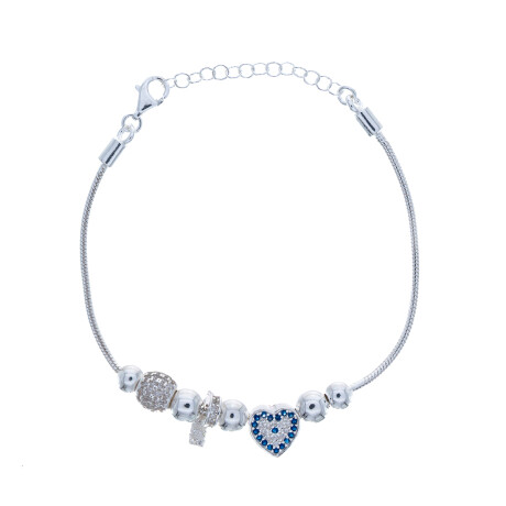 Pulsera de plata 925 con dijes. Pulsera de plata 925 con dijes.