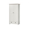 Ropero 2 puertas 1 cajón - Madera maciza - Linea Colonial Blanco