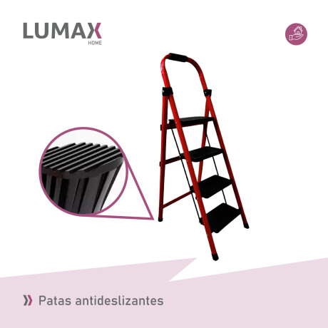 Escalera Tijera 4 Escalones De metal/plastico Rojo/Negro
