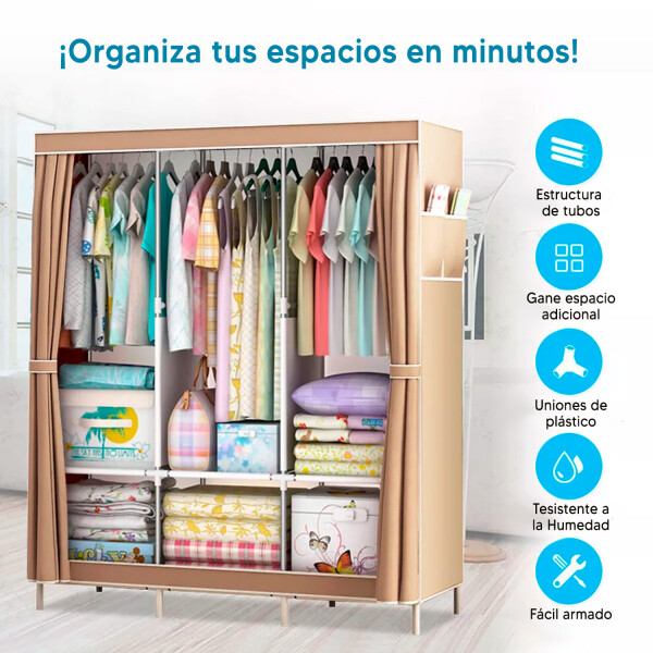 Organizador Ropero De Tela Multiuso ROPERO DE TELA PLEGABLE GY-130 MARRON