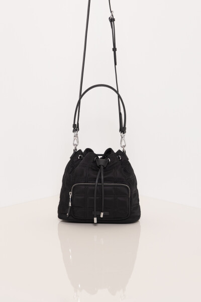 BUCKET BAG BOSTON GRID Negro