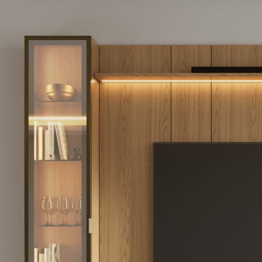 CRISTALERA/MODULAR MDF MARRON GLASS ROBLE