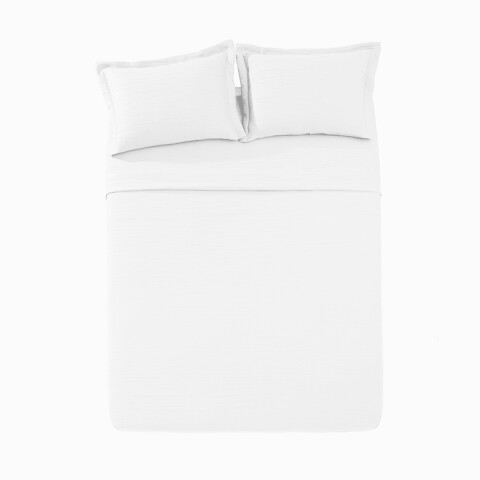 Juego Colcha y Funda Dohler King 100% Microfibra BLANCO