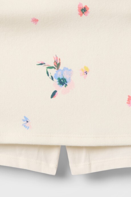 Short Pollera Logo Gap Niña White Floral Print