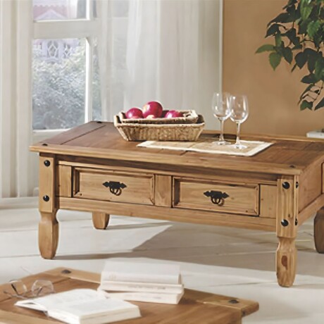 Mesa de centro Lumax de 2 cajones madera maciza Mesa de centro Lumax de 2 cajones madera maciza