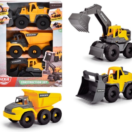 Pack X3 Vehículos de Construcción Dickie Toys Volvo 001