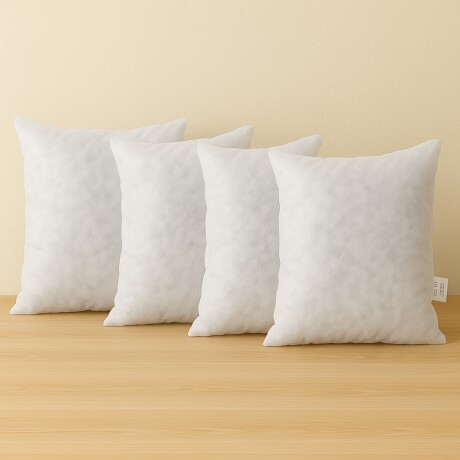Set x4 relleno para almohadones comprimido 52 x 52cm BLANCO