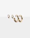 Aros Argollas Set Metal Set De Argollas Metal Bold - Dorado