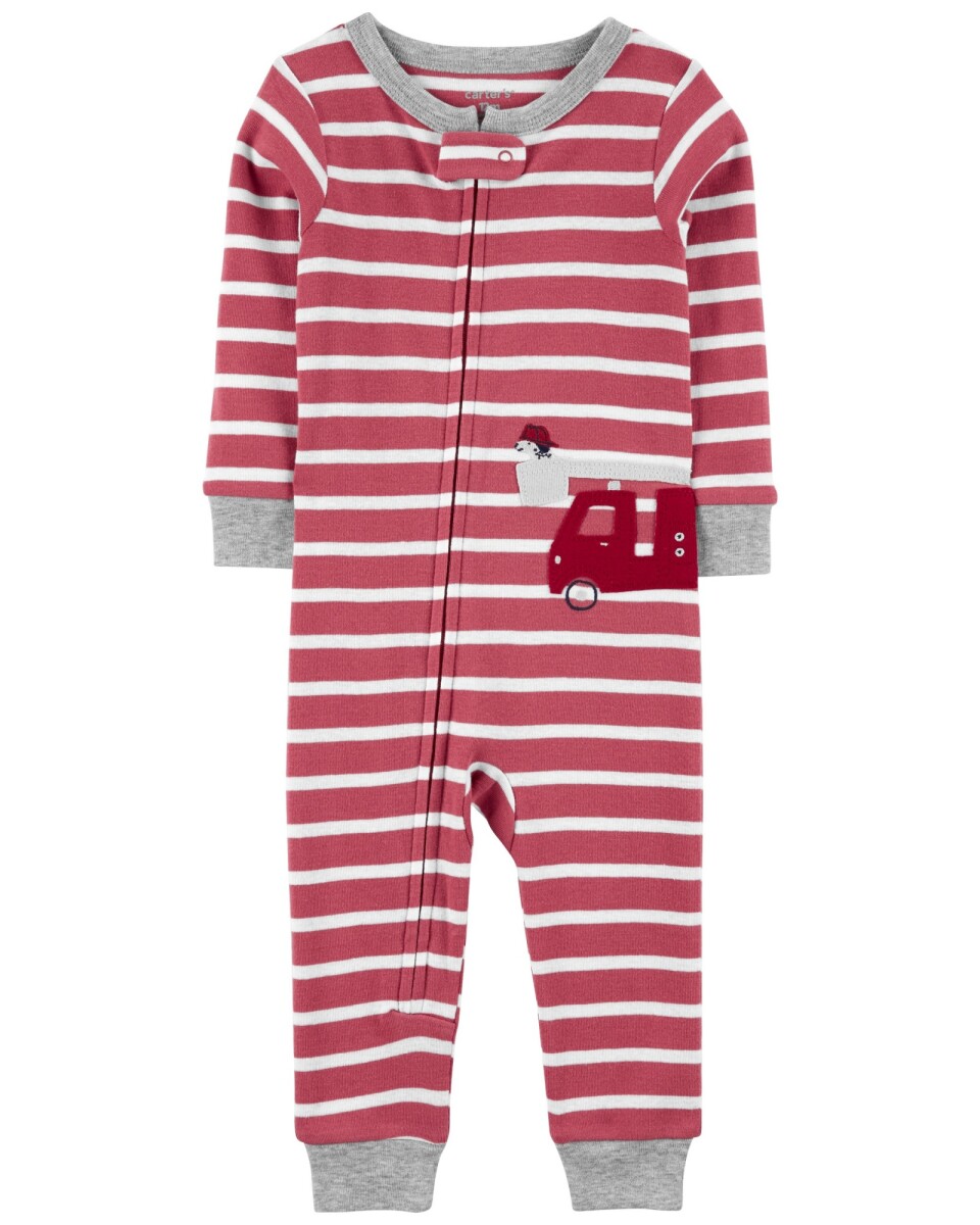 Pijama una pieza de algodón estampa bombero 