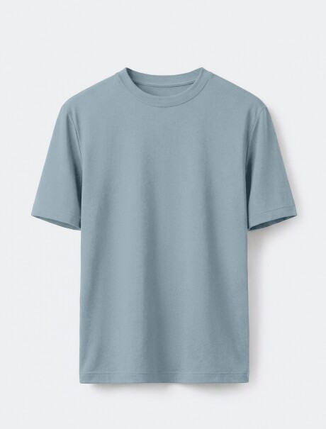 CAMISETA MANGA CORTA SLIM CELESTE