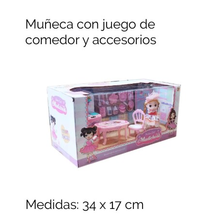 Muñeca Con Juego De Comedor Y Accesorios Muñeca Con Juego De Comedor Y Accesorios