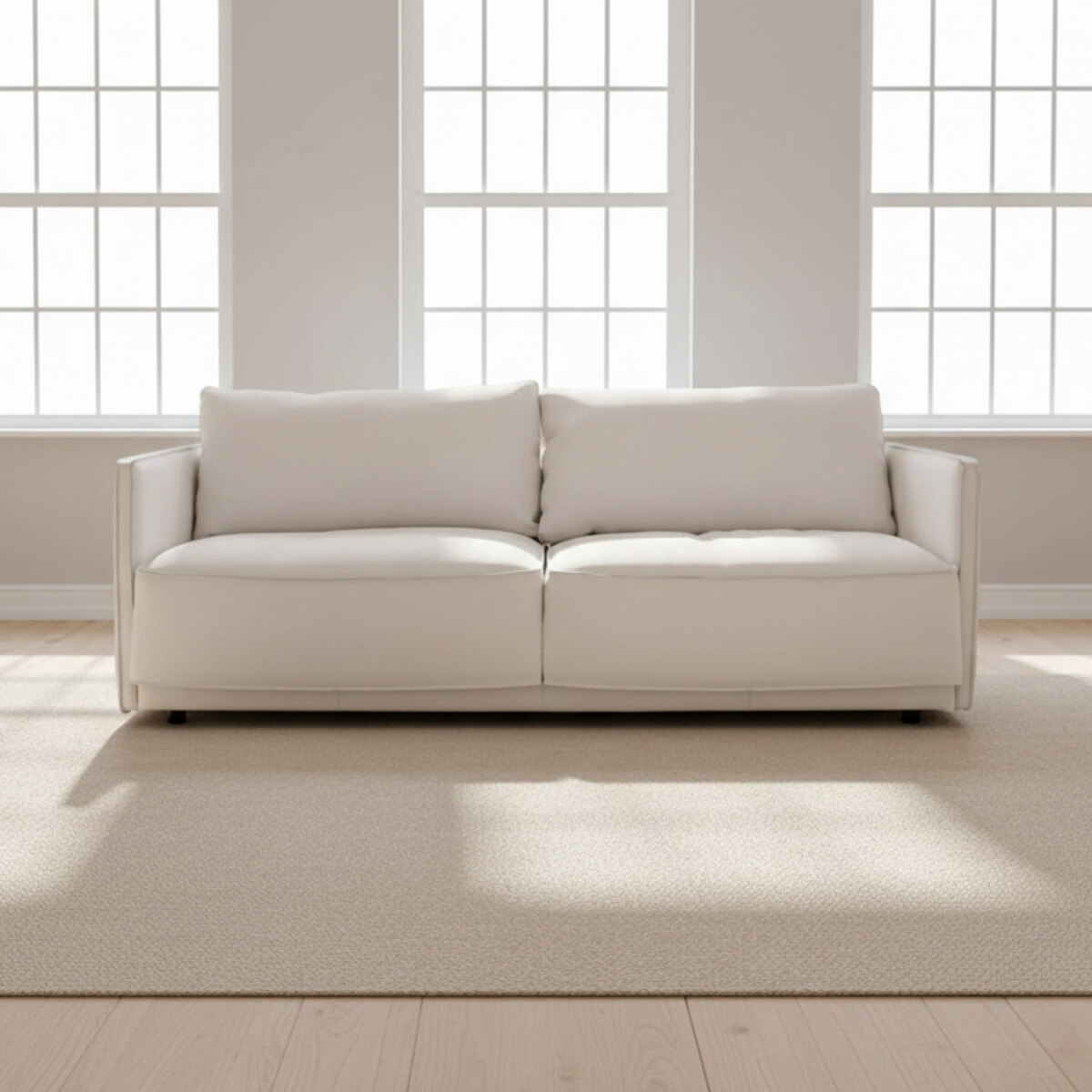 SILLÓN - 3 CUERPOS CUERO-100-NATURAL BLANCO ROMEO 