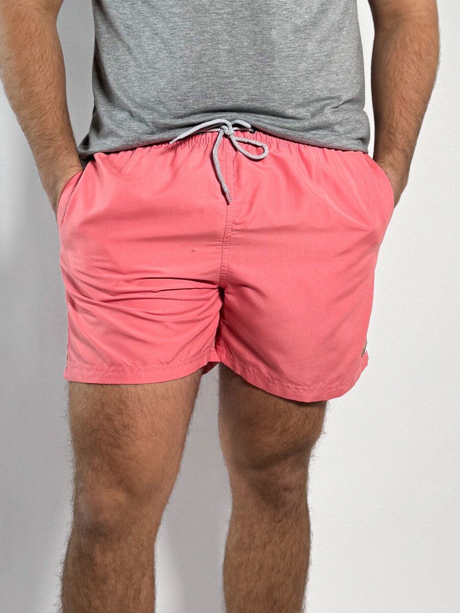 Short de baño liso Salvo - Coral 