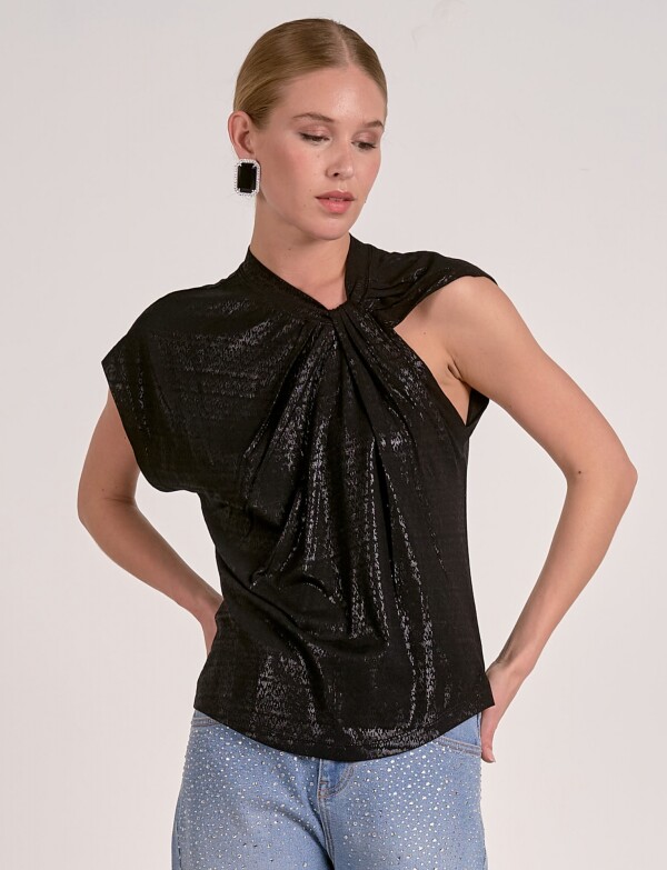 Blusa Lurex Nudo NEGRO