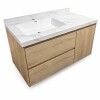 Mueble de baño suspendido Vip Oak 100cm mesada calacata con Bacha de Loza Mueble De Baño Suspendido Vip Oak 100cm Mesada Calacata Con Bacha De Loza