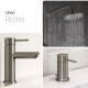 JUEGO DE GRIFERIA LAVATORIO BIDET BARRA DUCHA BRILLO RIONE GRIS-BRUSHED NICKEL