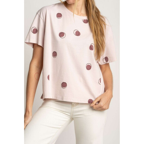 Remera Algodon Lunares Rosa Rosa
