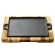 Plancha de hierro con soporte madera 24x24cms Plancha de hierro con soporte madera 24x24cms