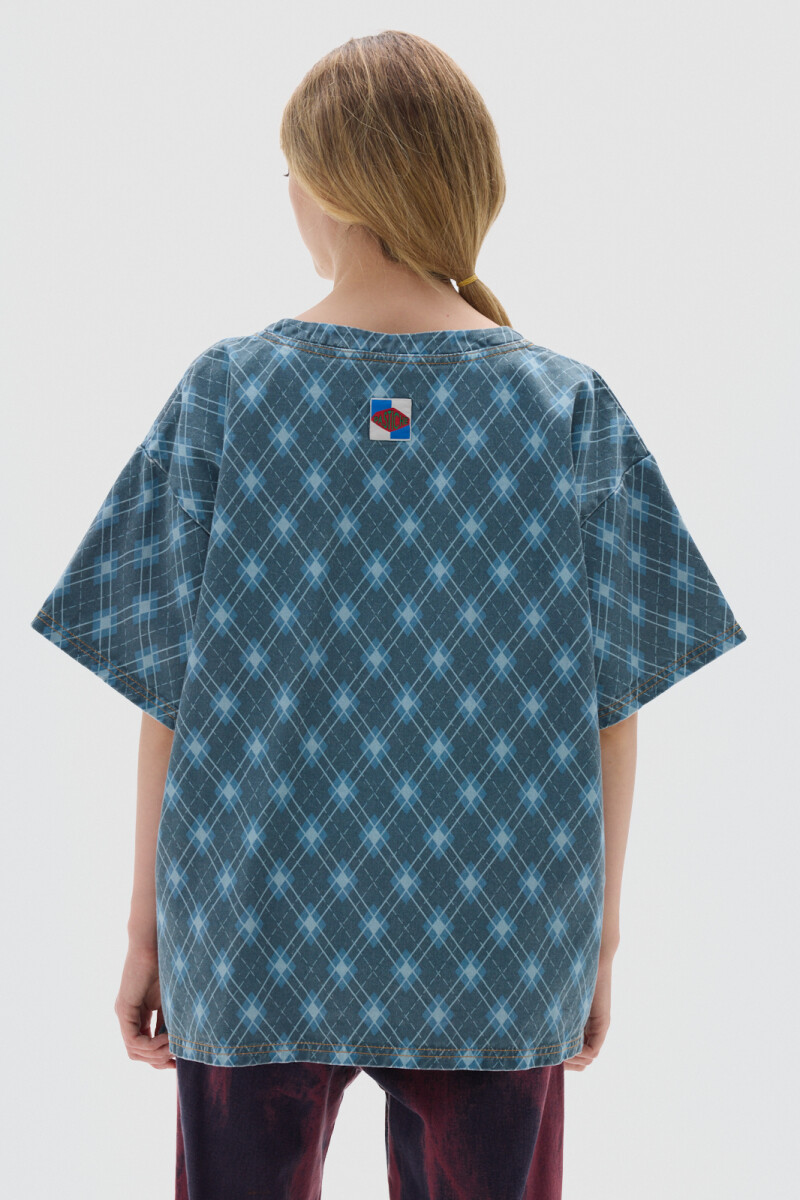 T-shirt Row Print Blue