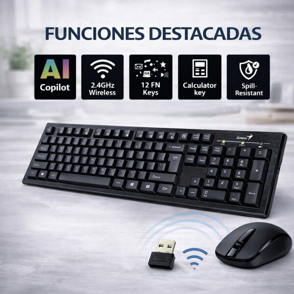 Combo Inalámbrico Teclado Y Mouse Genius Km 8101 COMBO GENIUS KM 8101