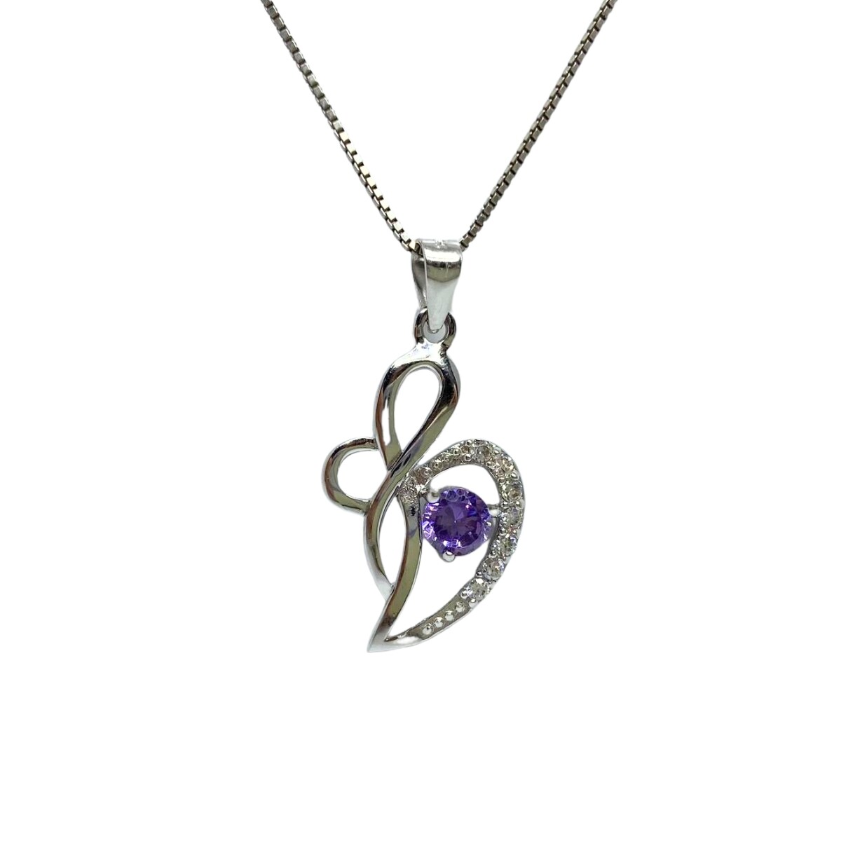 DIJE DE PLATA CON CIRCONIAS Y CIRCONIA VIOLETA 