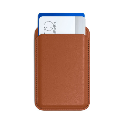 Vegan-Leather Magnetic Wallet Stand (Brown) Vegan-Leather Magnetic Wallet Stand (Brown)