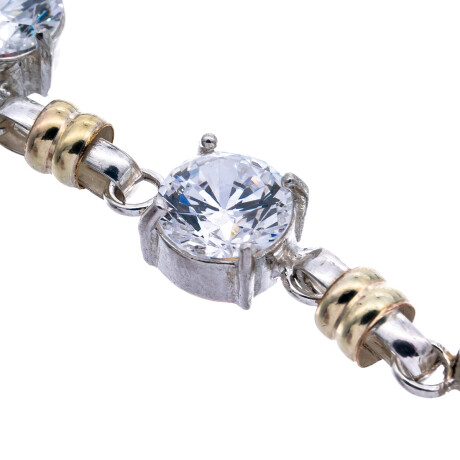 Pulsera de plata 925, double en oro 18 ktes y circonias. Pulsera de plata 925, double en oro 18 ktes y circonias.