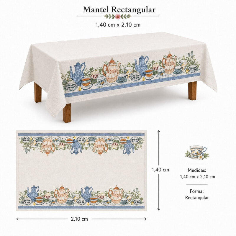 Mantel Rectangular Karsten Limpia Facil 1.40x2.10cm - Cha da Tarde Mantel Rectangular Karsten Limpia Facil 1.40x2.10cm - Cha da Tarde