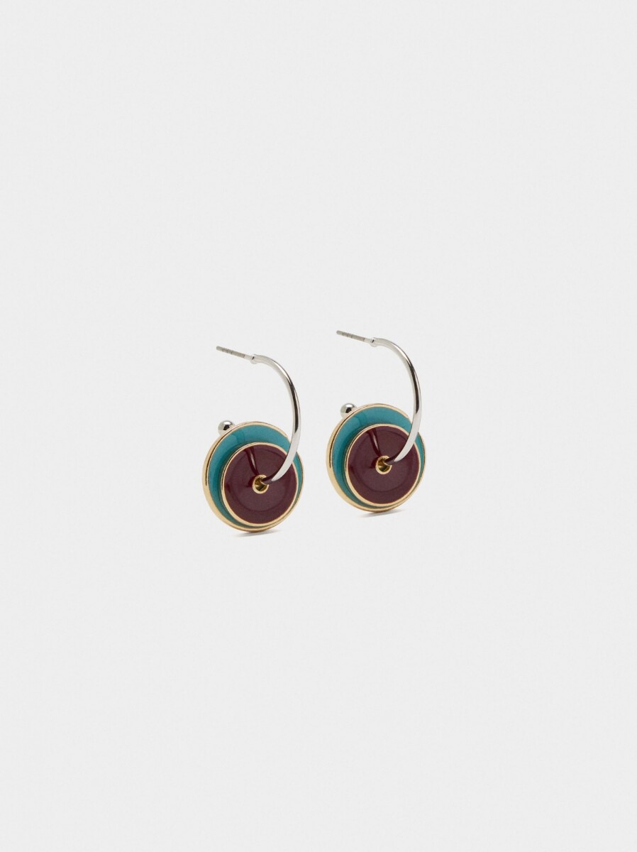 Aros Con Esmaltado - multicolor 