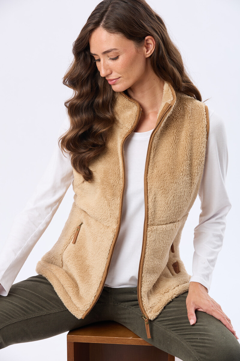 CHALECO SHERPA SUAVE - Tostado 