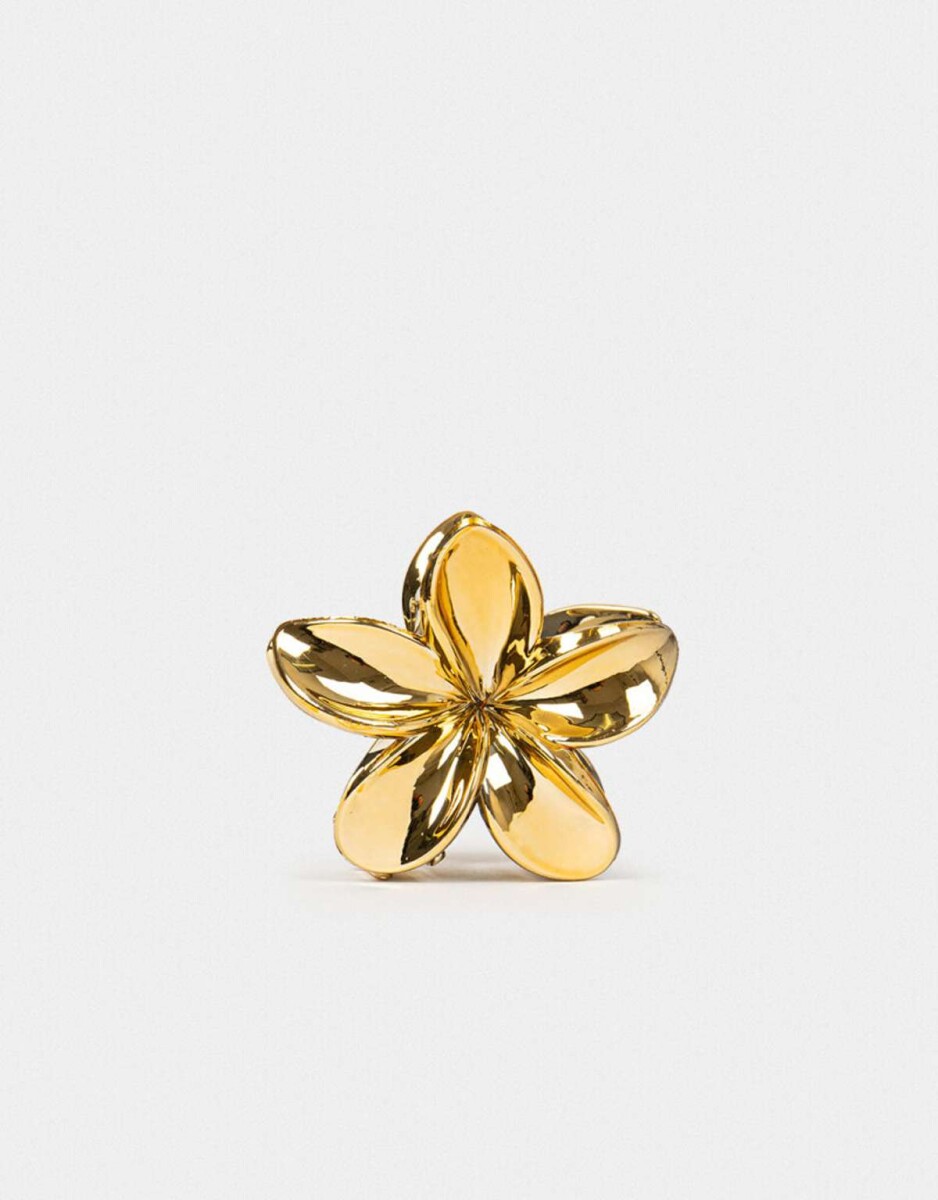 Broche Con Flor - Dorado 