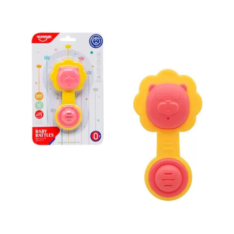 Mordillo de Silicona Infantil Estimulante Fácil de Agarrar Amarillo/rosa