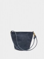 Bolso Bucket De Piel Con Bandolera azul-marino