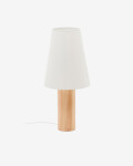 Lámpara de pie Marga de madera maciza con acabado natural con acabado natural