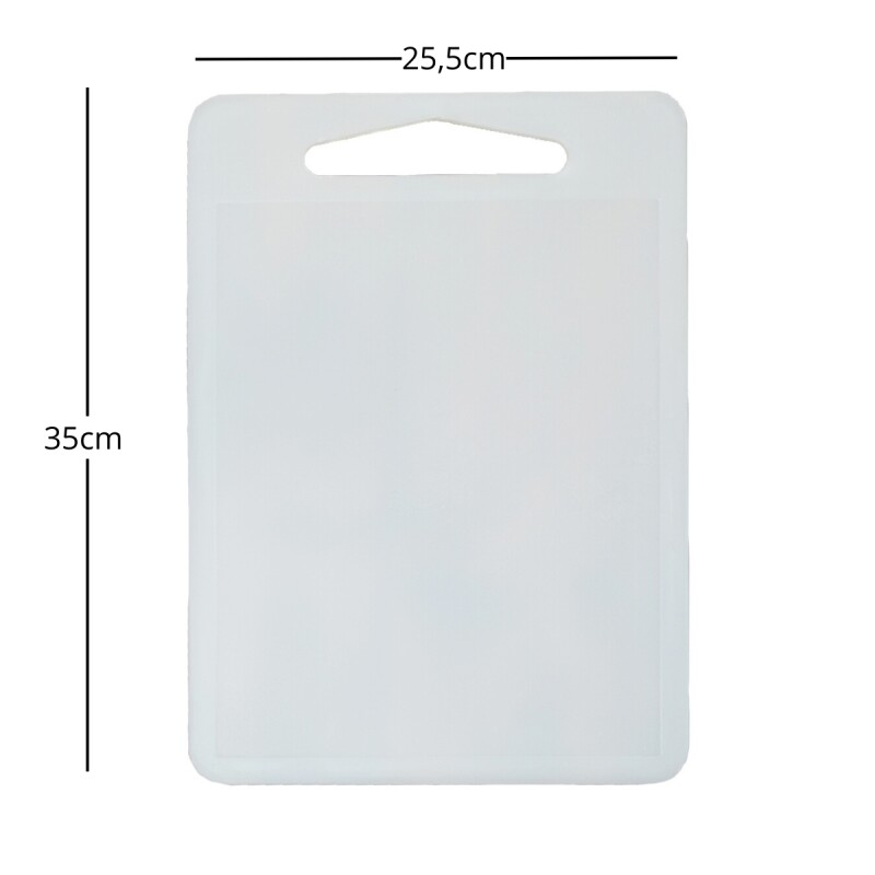 Tabla de picar chica con canaleta de plástico BLANCO