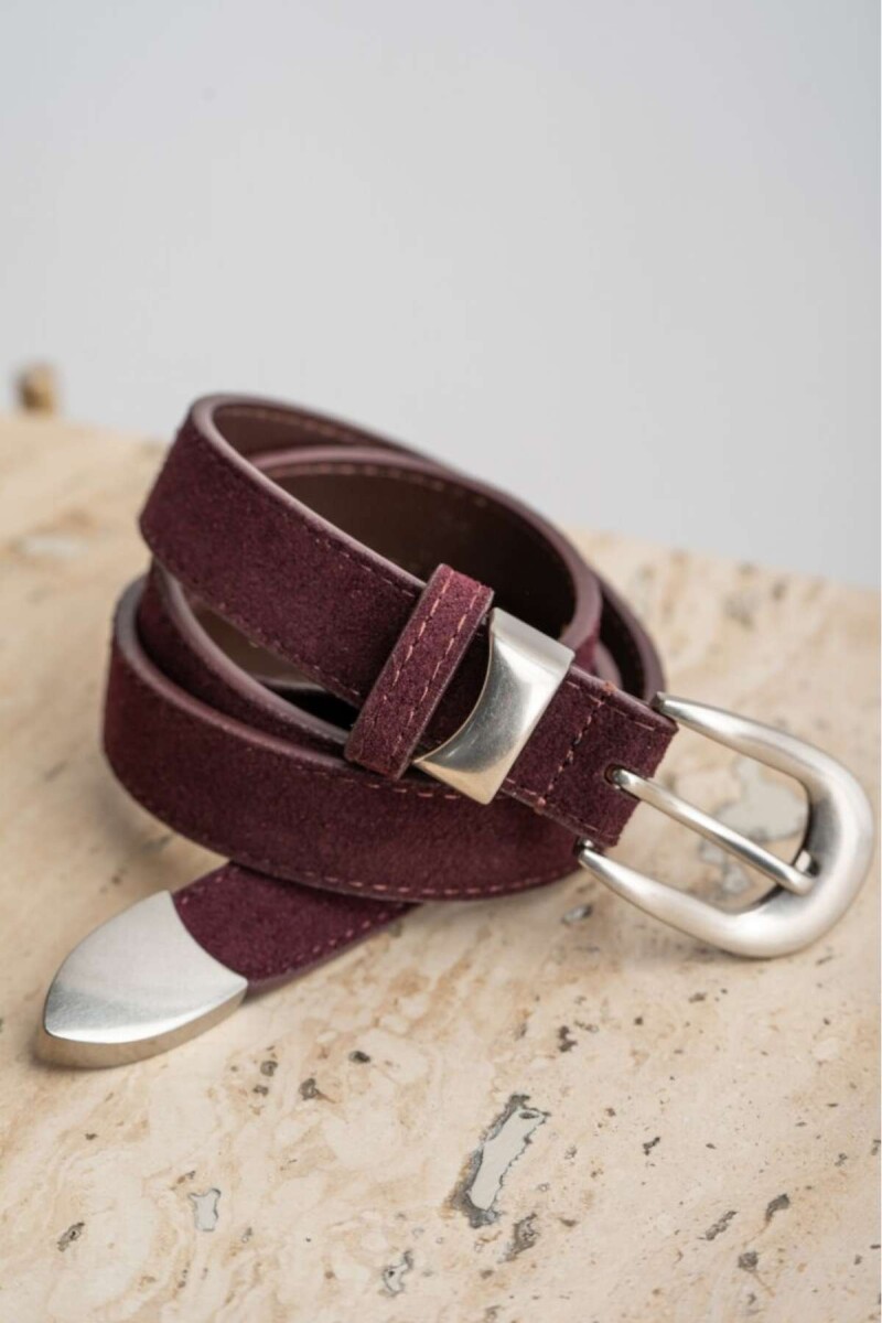 Cinto Hebilla Rectangular - Bordo 