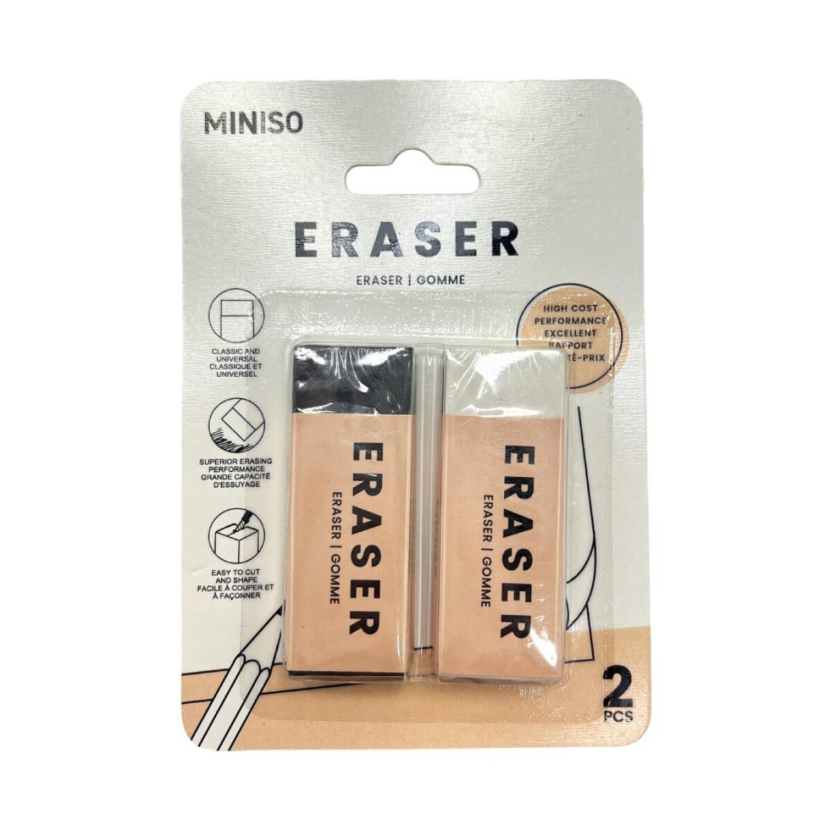 Goma de borrar basic 2pcs 