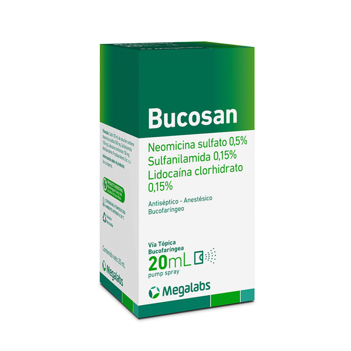 Bucosan Pump Spray 20ml | Spray Bucal Para Aftas Y Dolor - Bucosan Spray 20 ml 