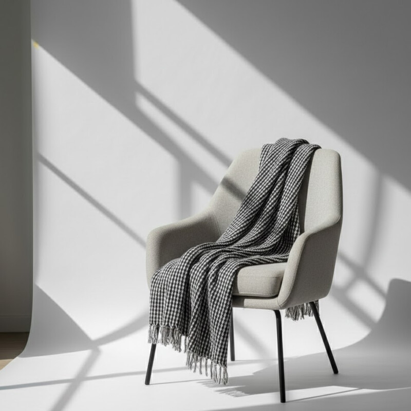 Manta para sillón y cama algodón Grafito 130cm