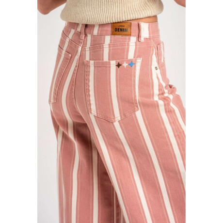 Jean Wide Leg Rayado Rojo