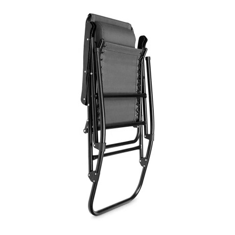 Silla Reposera Mecedora Plegable Con Almohadilla Negro
