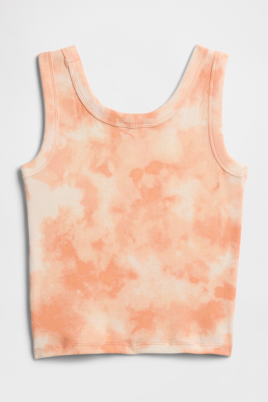Musculosa Rib Niña Orange Tie Dye