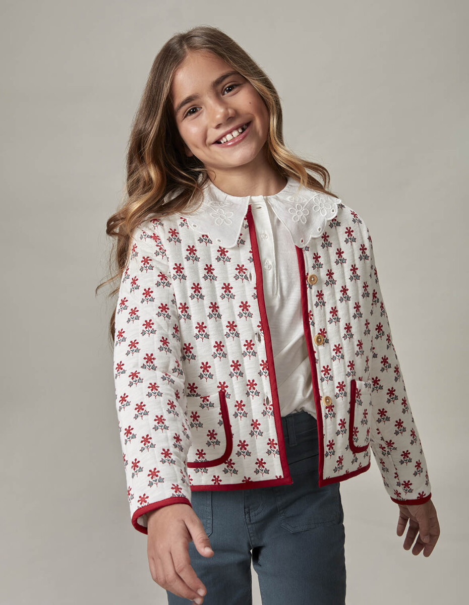 Sudadera Con Acolchada - Blanco Roto 