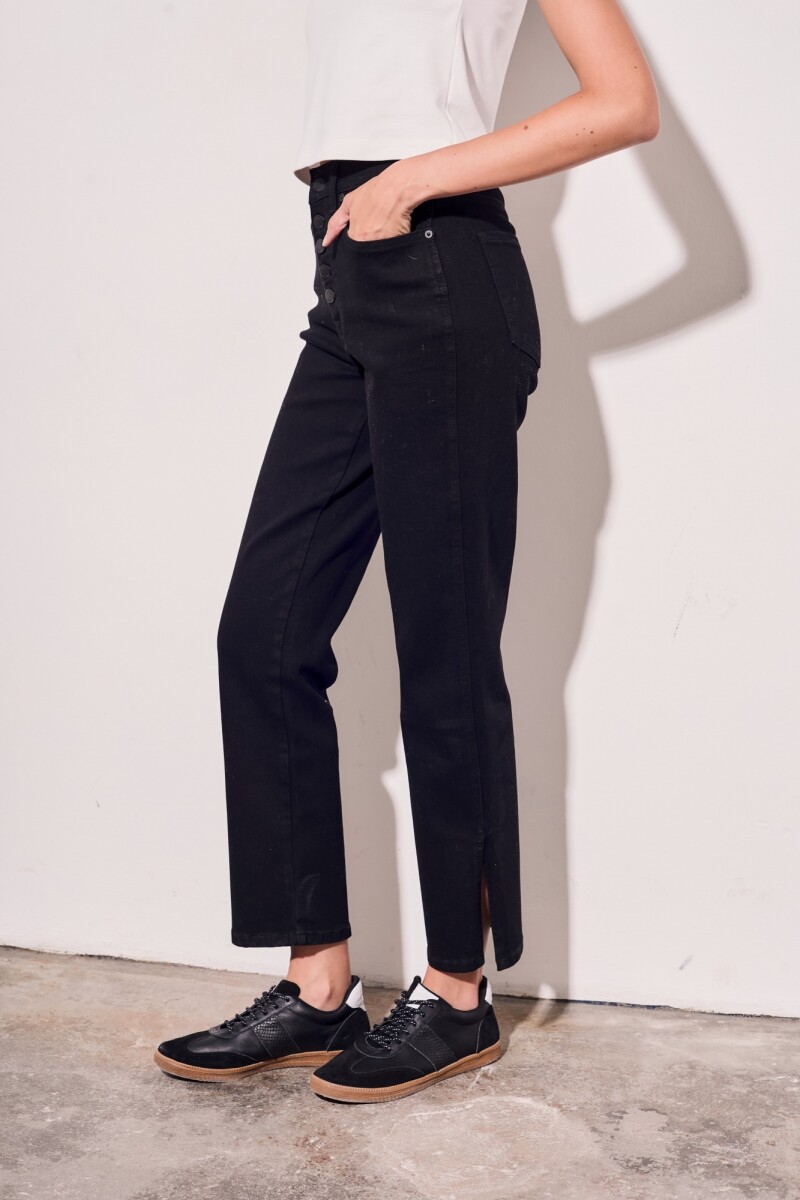 Jean Botones Negro Negro