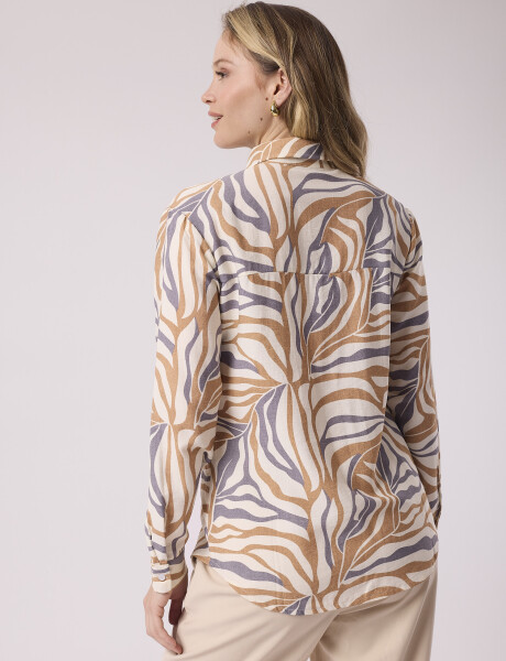 Camisa estampada beige